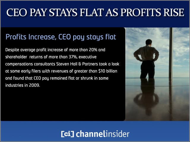 Profits Increase, CEO pay stays flat