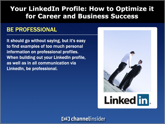 Be professional