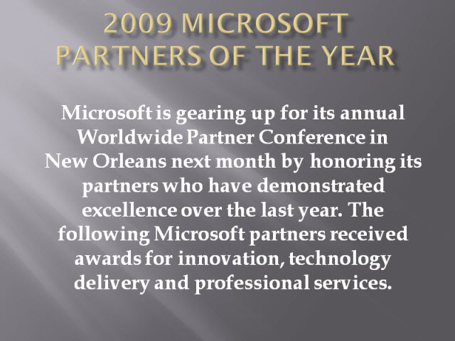 Microsoft Honors Partners for Tech Excellence