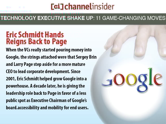 Eric Schmidt Hands Reigns Back to Page