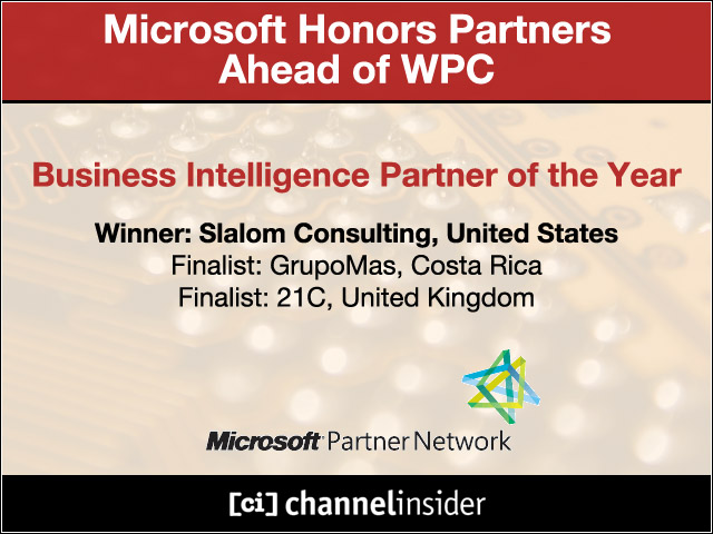 Business Intelligence Partner of the Year</b><br /><b>Winner: Slalom Consulting, United States