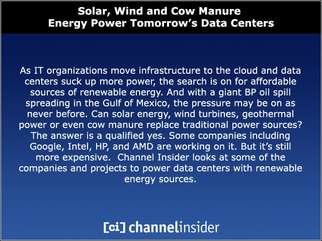 Solar, Wind and Cow Manure Energy Power Tomorrow’s Data Centers