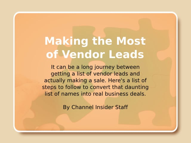 Making the Most of Vendor Leads