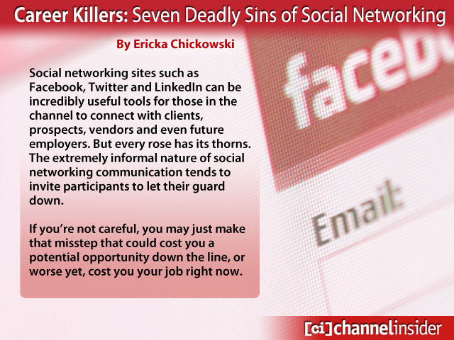 Career Killers Seven Deadly Sins of Social Networking