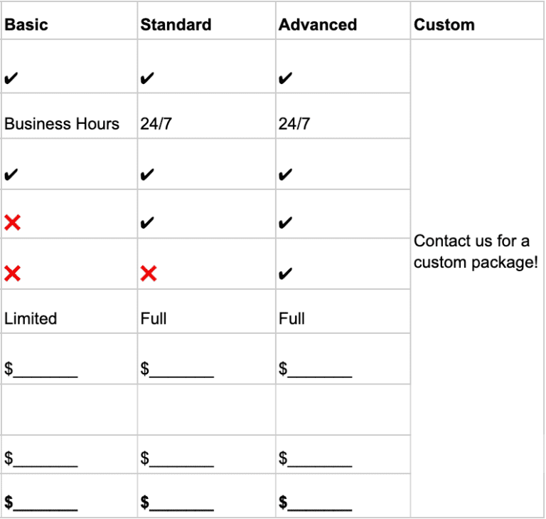 10 Free Managed Services Pricing Templates ( Tips) 10 Free Managed Services Pricing Templates ( Tips)