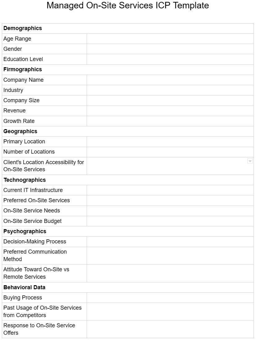 Managed on-site services ICP template