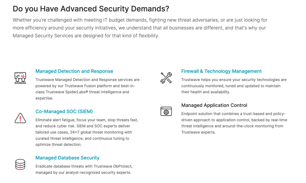 best mssp for compliance and data protection - trustwave