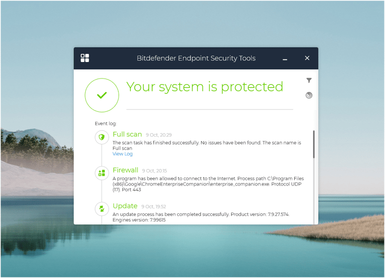 An initial scan once Bitdefender is installed on an endpoint.